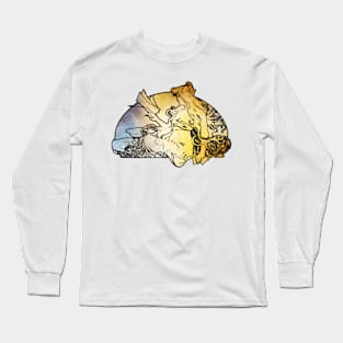 Long Haired Woman Reading In Sunrise Long Sleeve T-Shirt